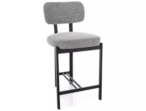 Scaun de bar Misaki H-2 gri 254 / negru mat - Img 3