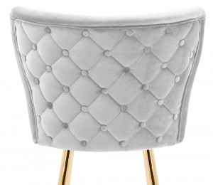 Scaun de bar Modena gri picioare gold - H70 cm - Img 2