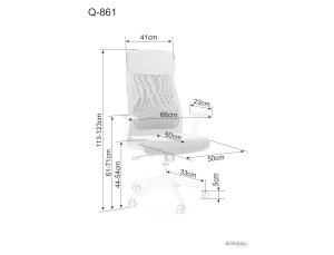 Scaun de birou Q861R gri - Img 2