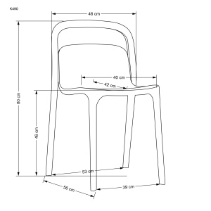 Scaun din plastic K490 alb - Img 5