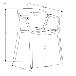 Scaun din plastic K491 mustariu - Img 5