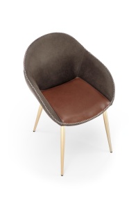 Scaun K304 piele ecologica gri maro - Img 5