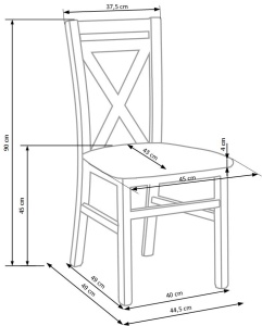 Scaun lemn + MDF Dariusz2 alb - H 90 cm - Img 5