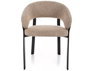 Scaun lemn tapitat Nagoja 253 bej/negru mat - H80 cm - Img 2
