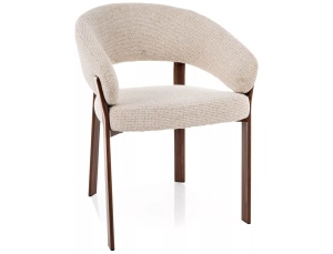 Scaun lemn tapitat Nagoja D 255 bej deschis/nuc- H79 cm