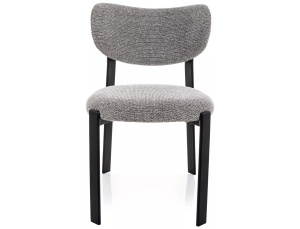 Scaun lemn tapitat Rin 254 gri/negru - H79 cm - Img 2