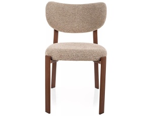 Scaun lemn tapitat Rin D 253 bej/nuc - H79 cm - Img 2