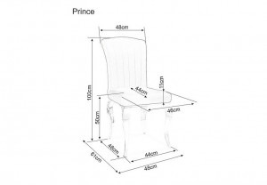 Scaun Prince velvet negru - H100 cm - Img 4