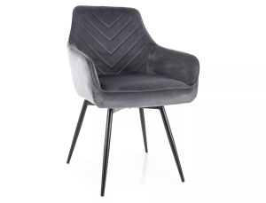 Scaun rotativ Servio velvet gri/negru Blu14