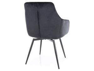 Scaun rotativ Servio velvet negru/negru Blu19 - Img 2