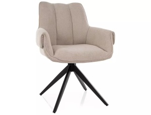 Scaun tapițat Gio 251 bej deschis / negru mat - Img 4