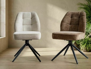 Scaun tapițat John Raven latte 34 / negru mat - Img 2