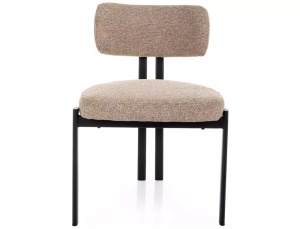 Scaun tapitat Misaki 253 bej / negru mat - H81 cm
