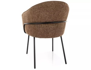 Scaun tapițat Nao Noelle cappuccino 45 / negru mat - Img 3