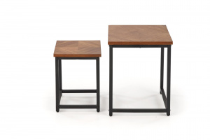 Set 2 mese de cafea Elza nuc/negru - Img 2