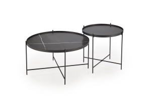 Set 2 mese de cafea Julieta marmura neagra/negru - Img 11