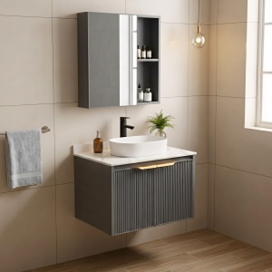 Set de mobilier de baie cu blat Marti 60cm Grey - Img 3