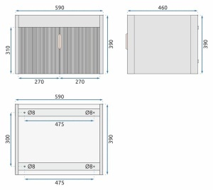 Set de mobilier de baie cu lavoar Astor 60 cm Beige - Img 6