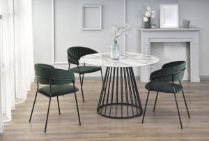 Set masa rotunda Brodway + 3 scaune K426 verde/negru - Img 1