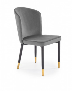 Set masa rotunda Raymond transparent/gold + 4 scaune K446 gri - Img 5