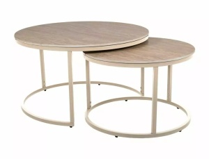 Set măsuțe de cafea Ferrante K bej mat / cașmir ø80/h45 cm