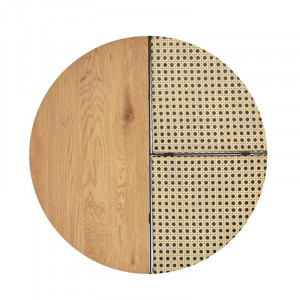 Set mese de cafea Garmina stejar auriu + rattan - Img 3