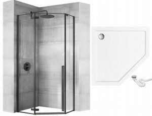 Cabina de dus DIAMOND BLACK MAT 90x90 - Img 7