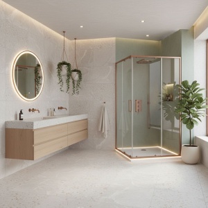 Cabina de dus Rea City 80x100 Brush Copper - Img 3