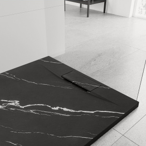 Cadita de dus Bazalt Carrara neagra 90x90 - Img 5