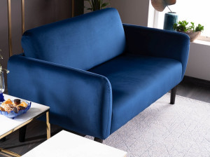 Canapea fixa Elsa velvet bleumarin Blu86/wenge - Img 2