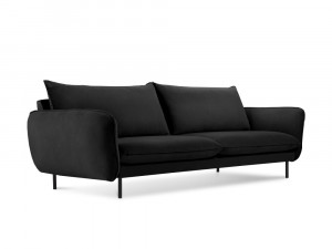 Canapea tapitata Vienna 3 locuri catifea/picioare negre – L200 x l92 x h95 - Img 10