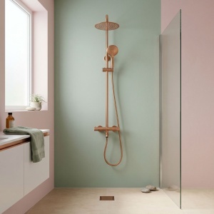 Coloana de dus cu termostat Lungo Diamond Copper Brush - Img 6