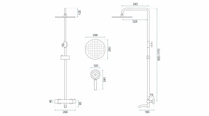 Coloana de dus cu termostat REA Lungo Copper Brush - Img 6