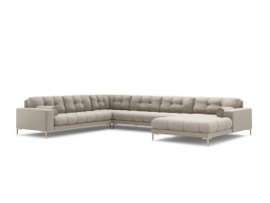 Coltar 7 locuri Bali U tapitat/picioare gold – L327 x l256 x h75 - Img 3