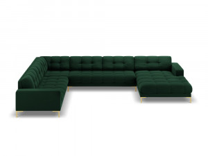 Coltar 7 locuri Bali U velvet/picioare gold – L327 x l256 x h75 - Img 8
