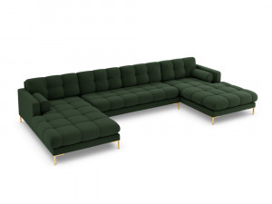 Coltar 7 locuri tapitat Bali picioare gold – L383 x l185 x h75 - Img 9