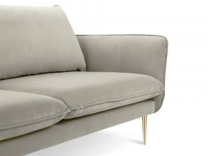 Coltar tapitat Vienna 5 locuri velvet/picioare gold – L255 x l170 x h95 - Img 2