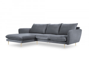 Coltar tapitat Vienna 5 locuri velvet/picioare gold – L255 x l170 x h95 - Img 15