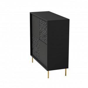 Comoda Bullet KM-2 L100 cm negru/auriu - Img 5