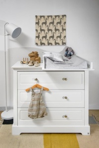 Comoda Marylou alba cu 3 sertare L102,6 cm - Img 4