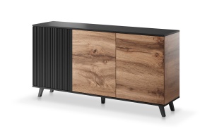 Comoda Random KM1 stejar wotan/negru - L160 x A40 x h82 cm - Img 3
