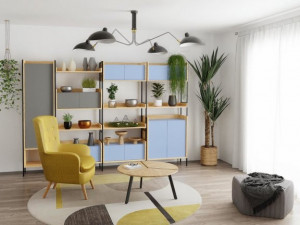 Dulap modular Mobius 2D natur/roz – H179 cm - Img 4