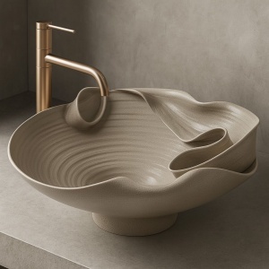 Lavoar ceramic pentru blat REA HM-12 Handmade ART - Img 2