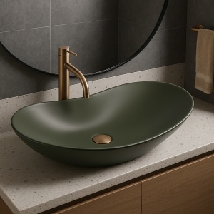 Lavoar pentru blat Rea Royal Olive Matt - Img 2