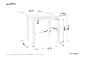 Masa Adam alb mat L90xl65 cm - Img 2