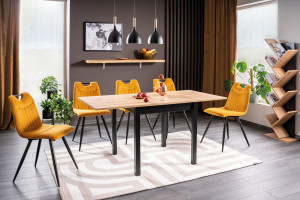 Masa extensibila Flip stejar artizan/negru – L80-160xl80xh76 cm - Img 2
