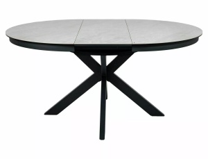 Masa extensibila Porto Ceramic bej lucios/negru mat L120-160xl120 cm - Img 5