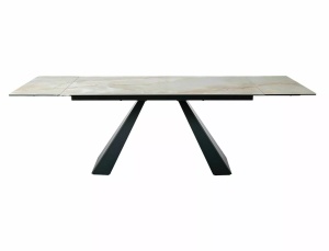Masa extensibila Salvadore Ceramic bej lucios/negru mat L160-240xl90 cm  - Img 2