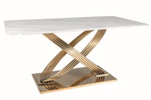 Masa Hermes marmura alba/auriu – L160 x l90 x h75 cm - Img 1