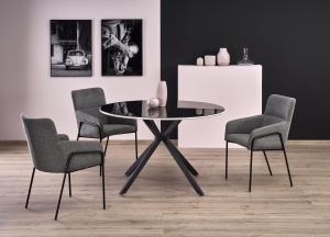 Masa rotunda MDF + sticla + metal Avelar - d 120 x h 76 cm - Img 6